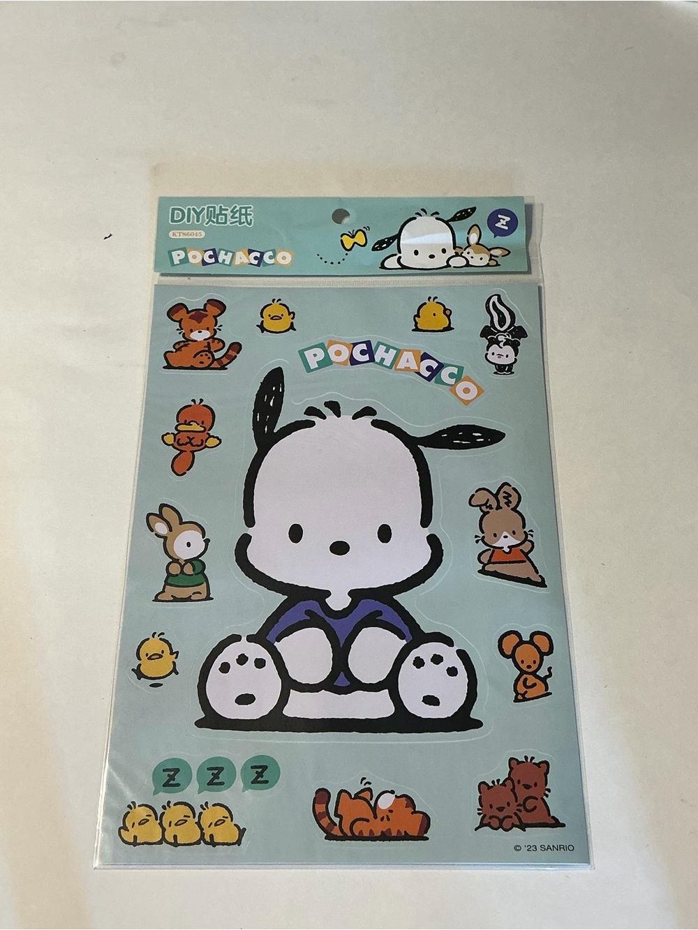 Sanrio Pochacco Blue Sticker Sheet large decal sheet 8 x 11